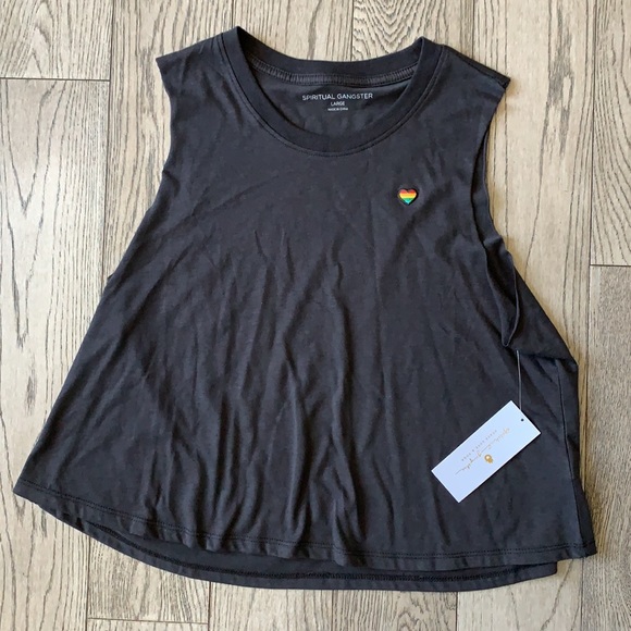 Spiritual Gangster heart crop tank. New with tags! - Picture 3 of 5